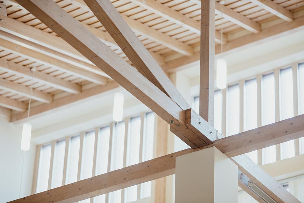 Ceiling beams inside a house