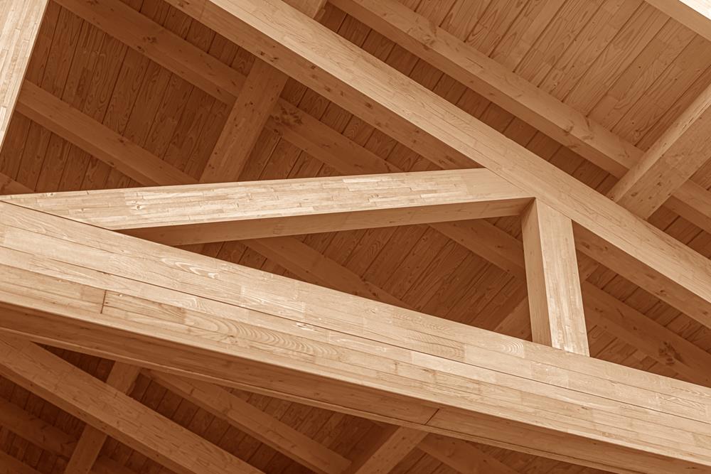 Wooden ceiling beams
