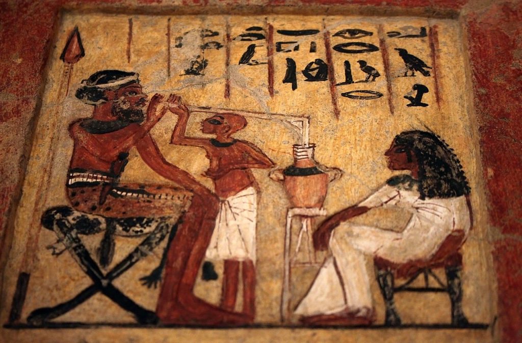 beer being drank by an Egyptian mercenary