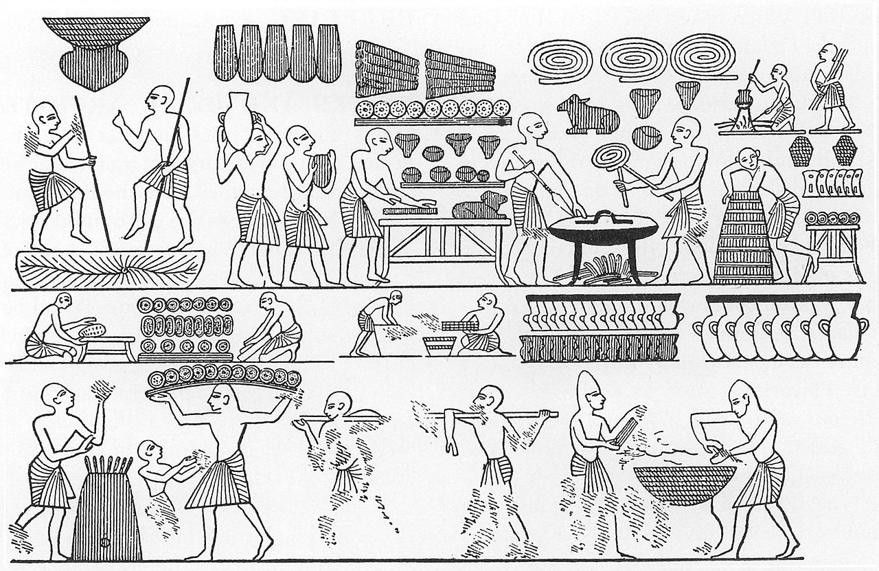 depiction of a royal bakery in ancient Egypt