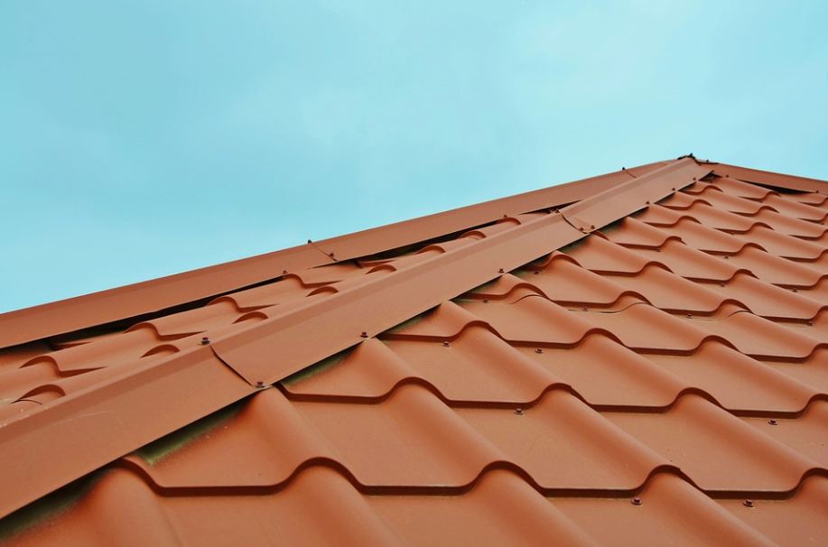 a red metal roofing