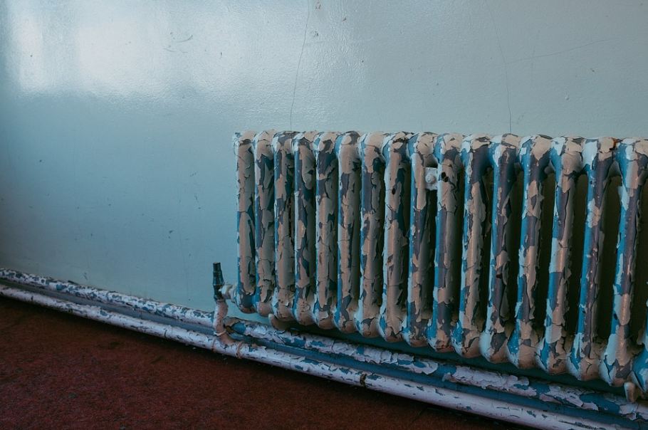 a vintage heater at home