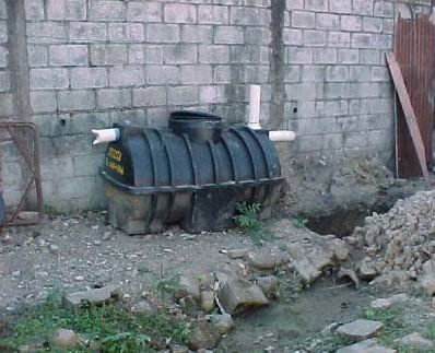 a plastic septic tank before installation