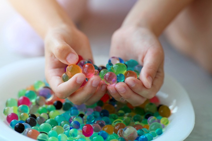 water gel beads on a bowl