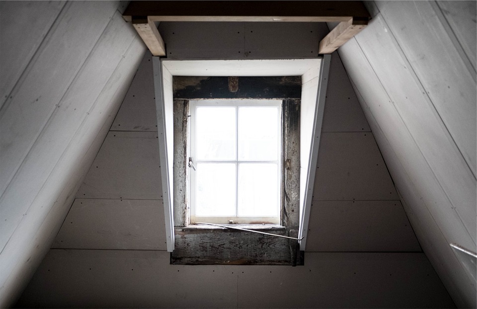 attic, window, wood