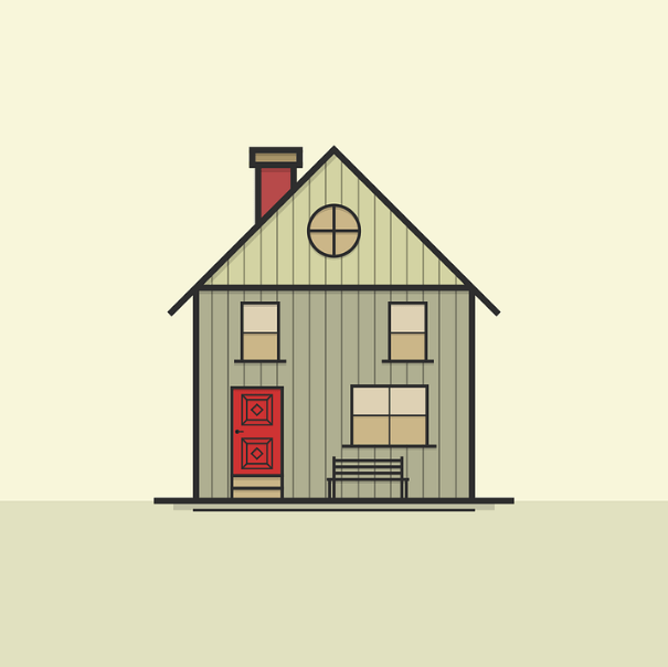 a graphic of a house with a chimney
