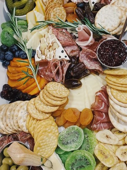 A large charcuterie board
