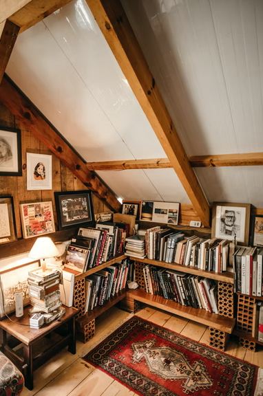 A library in an attic