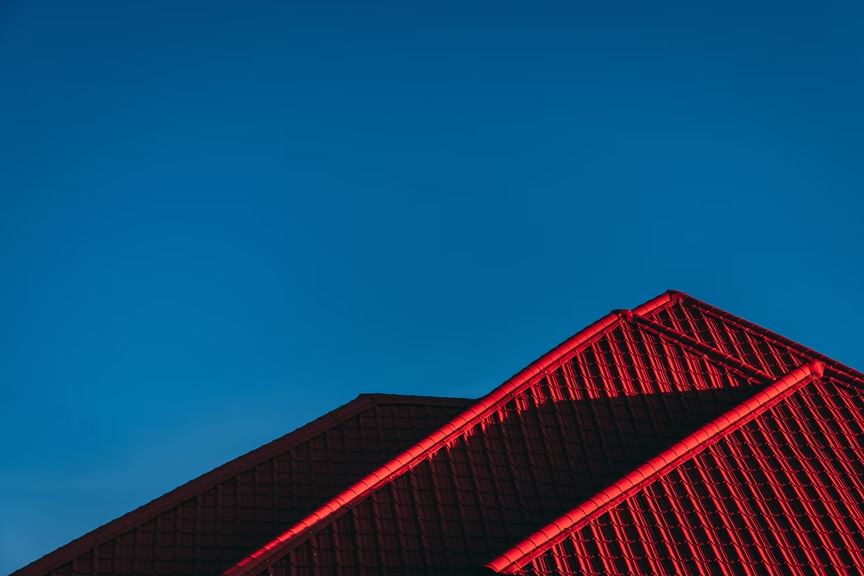 A red metal roof