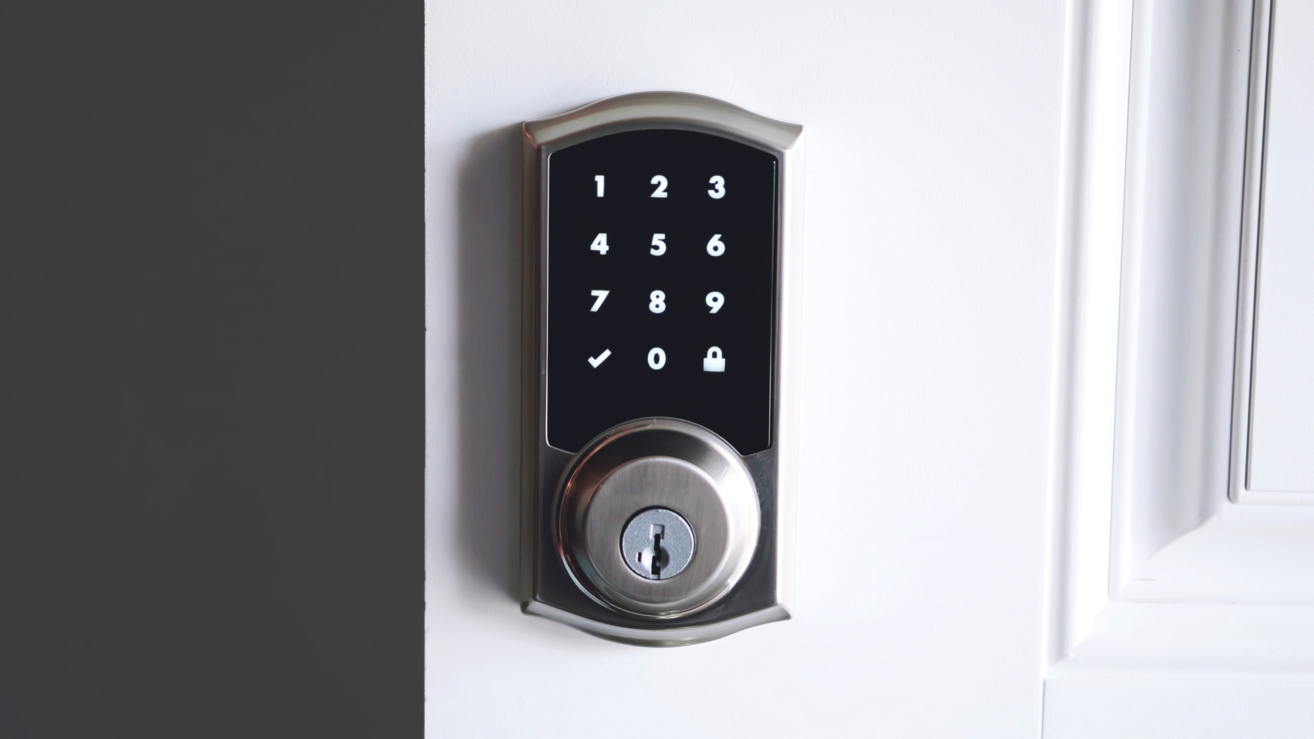 Digital smart door lock security system with the password, close