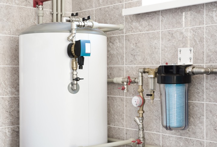 A water heater installed in a home