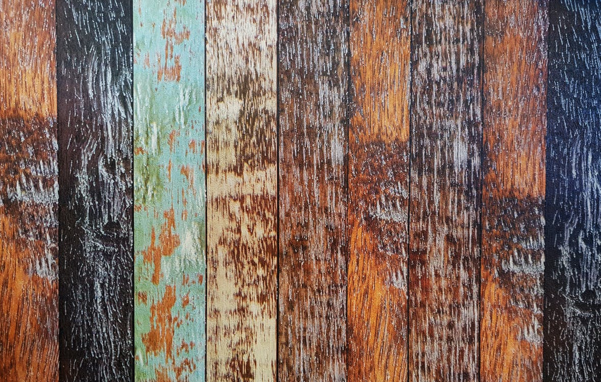 assorted colored wooden planks