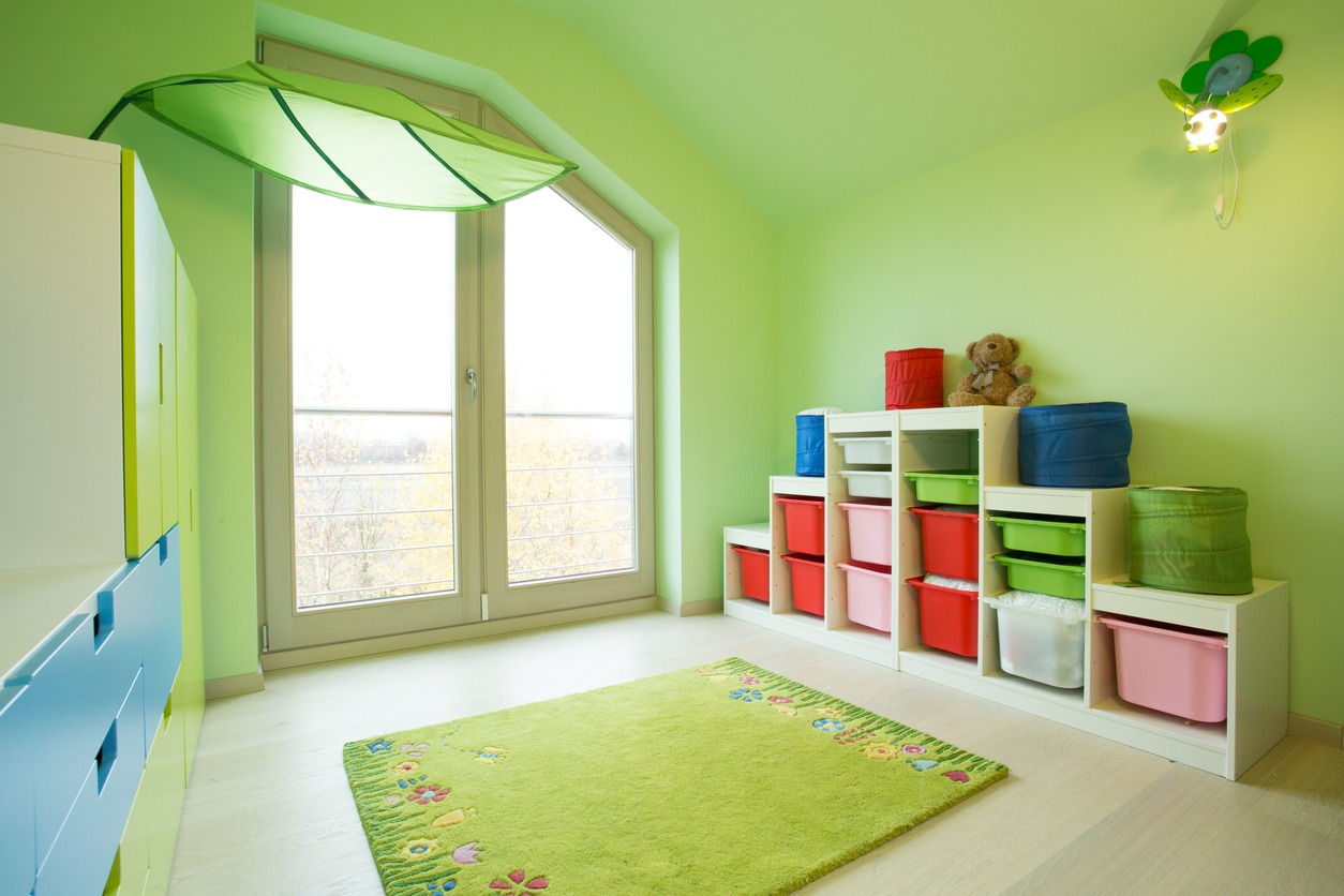 Children room with green walls
