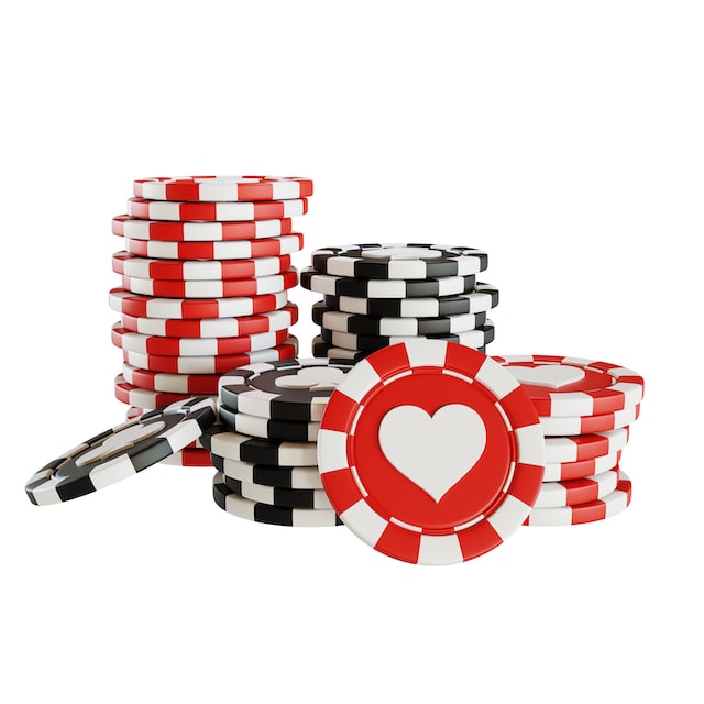 red and black poker chips