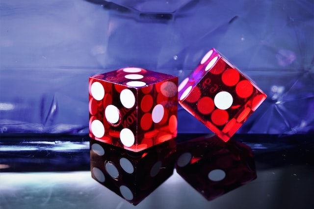 red dice for casino game
