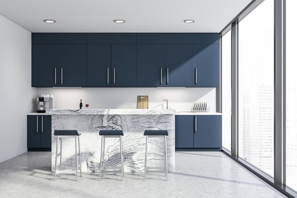 Dark blue kitchen cabinet ideas