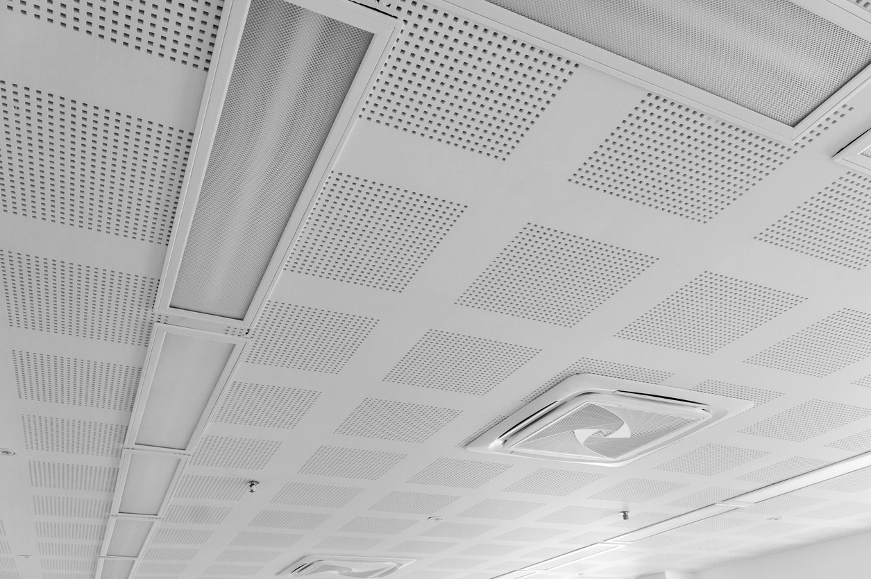 acoustic ceiling in an office
