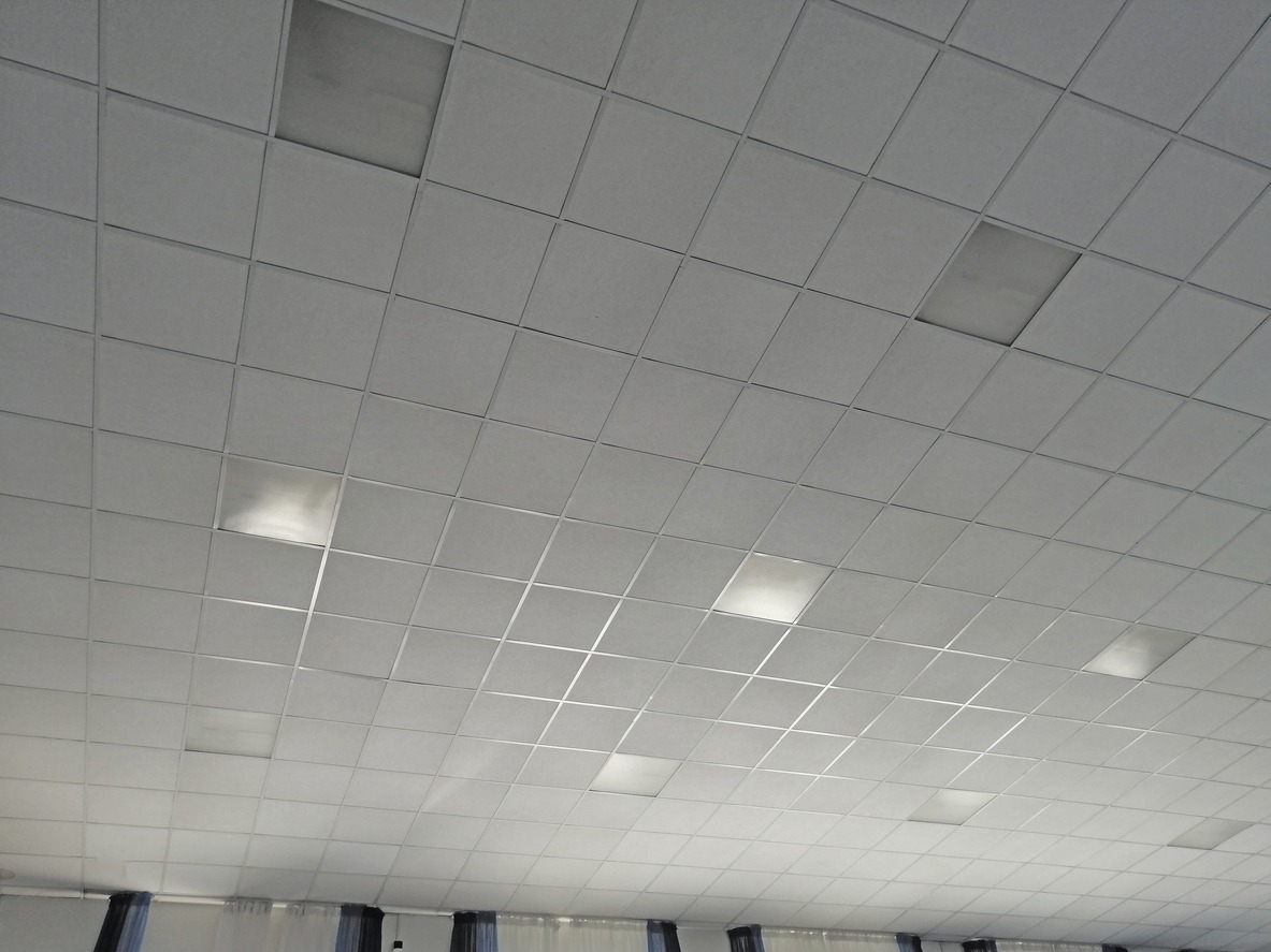acoustic suspended ceiling in an office