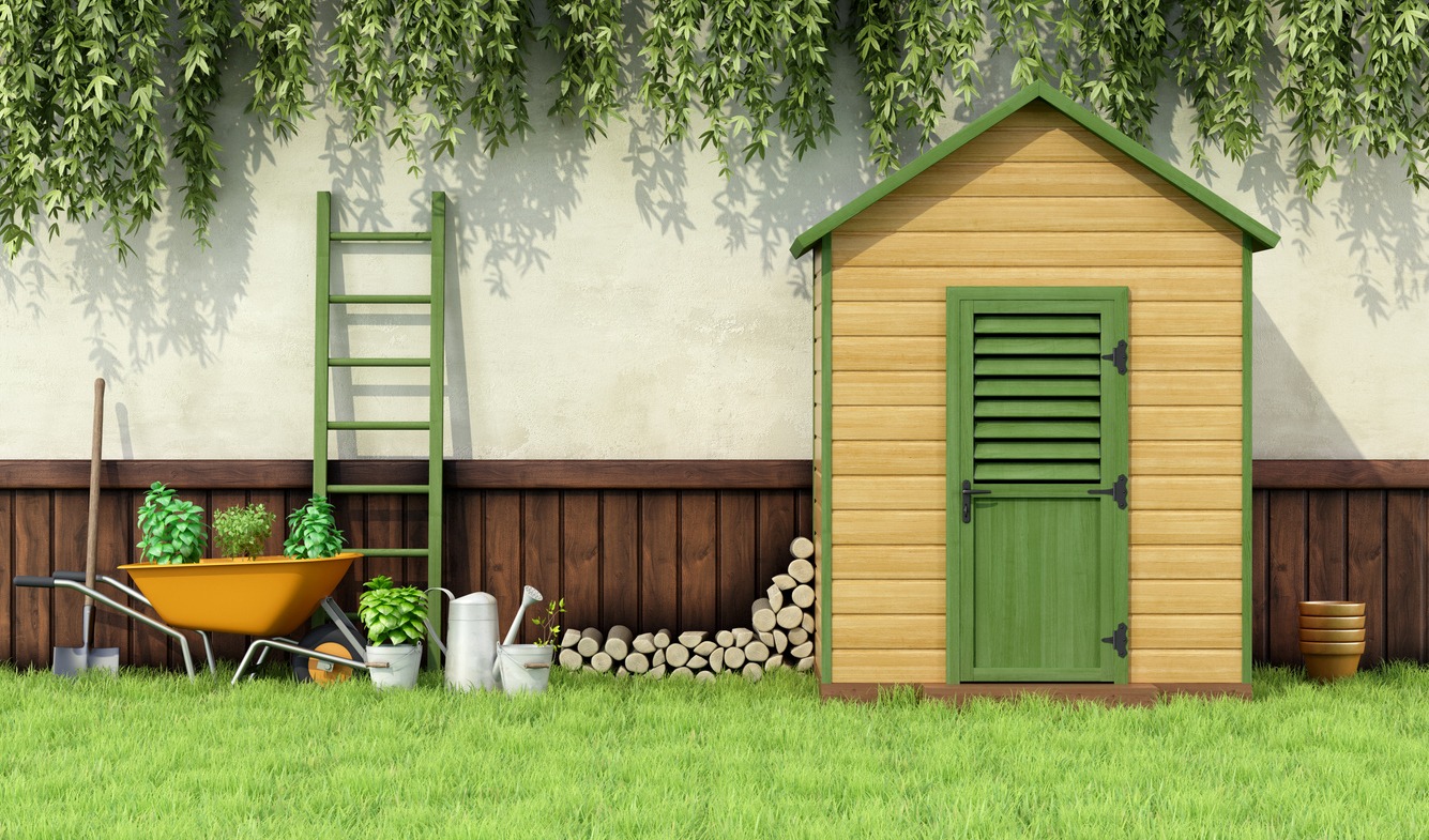 a beautiful, small backyard shed
