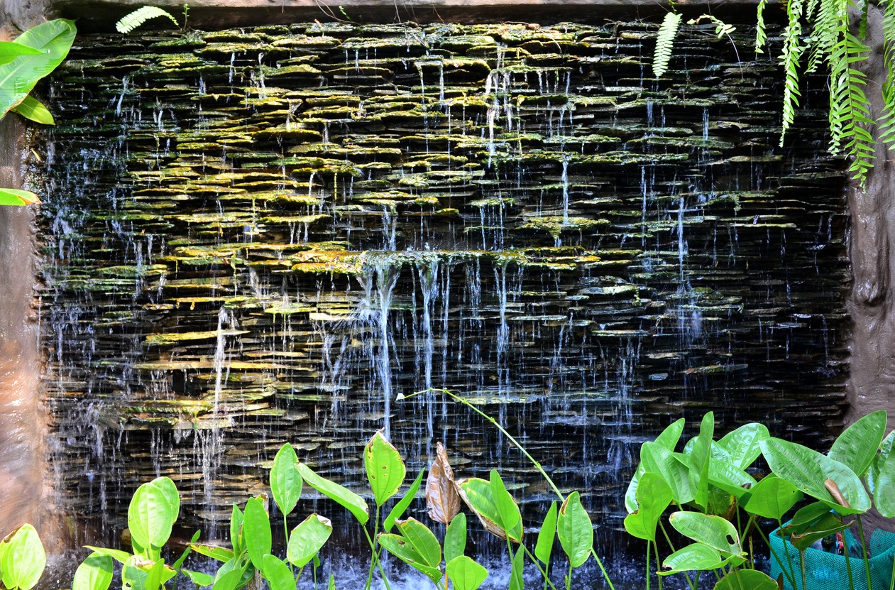 a garden water wall