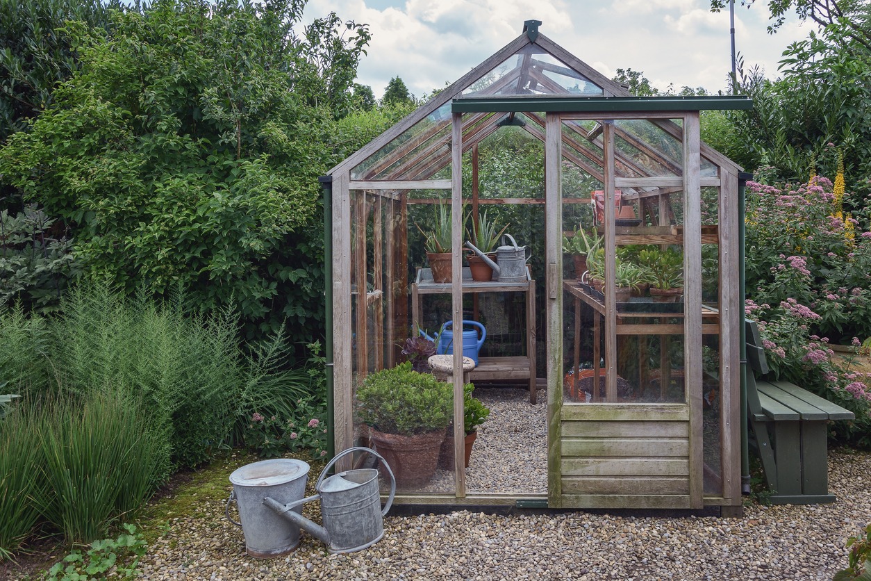 a greenhouse shed