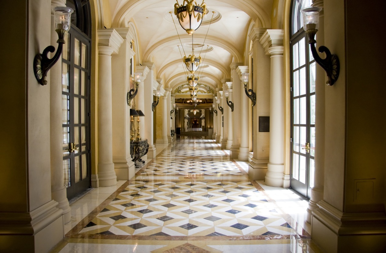 corridor with curved ceilings