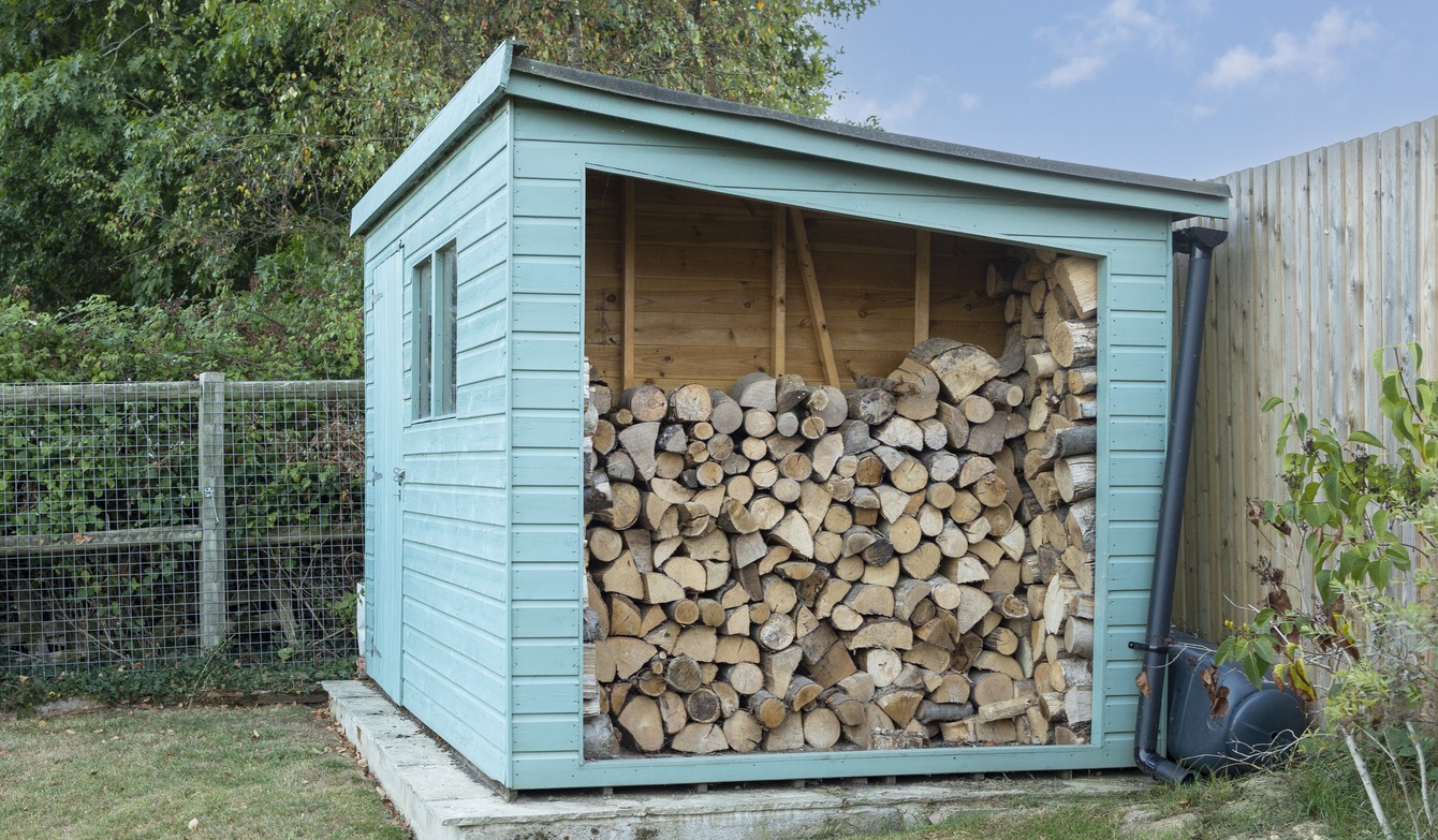 shed stored with firewood
