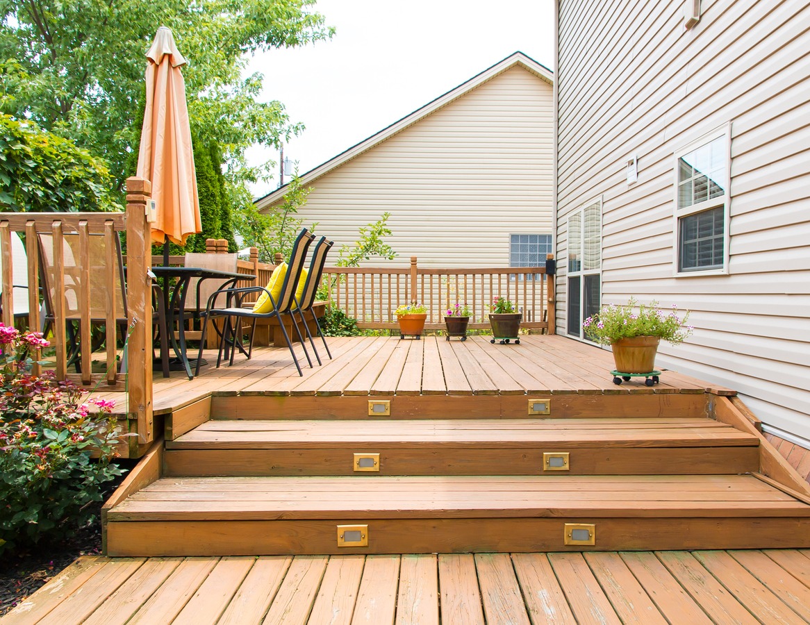a deck attached to a home