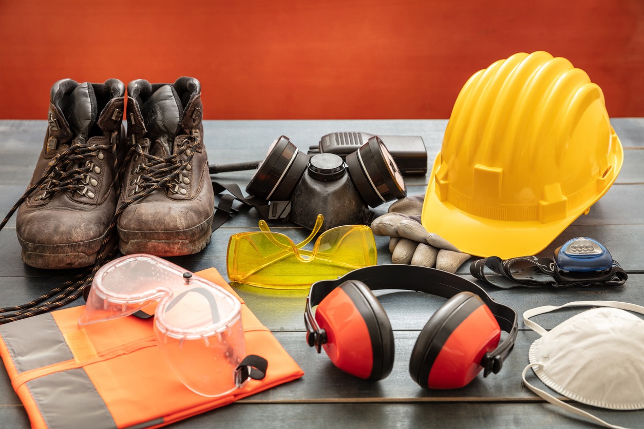 a set of work safety gear