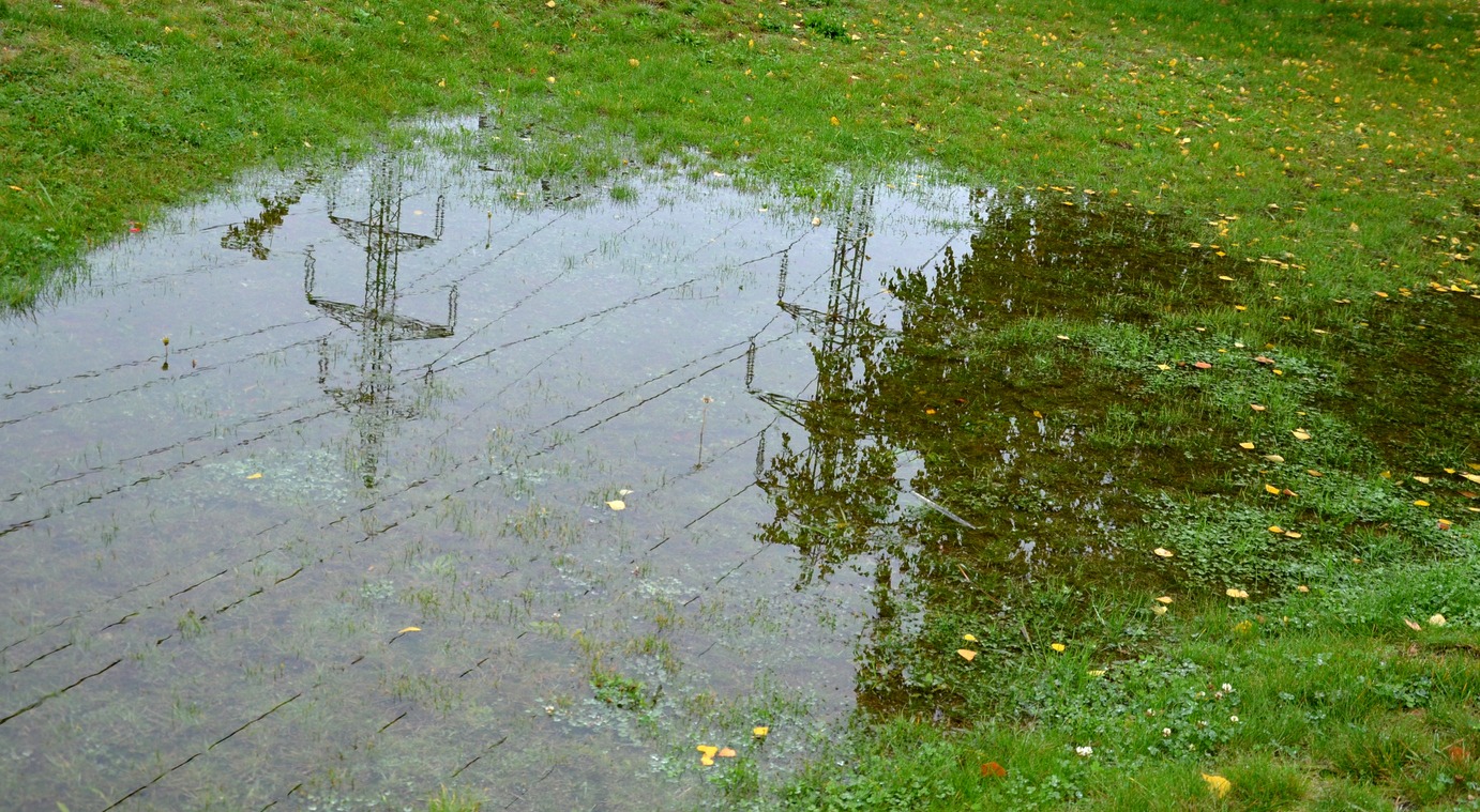 flooding in the yard during rains