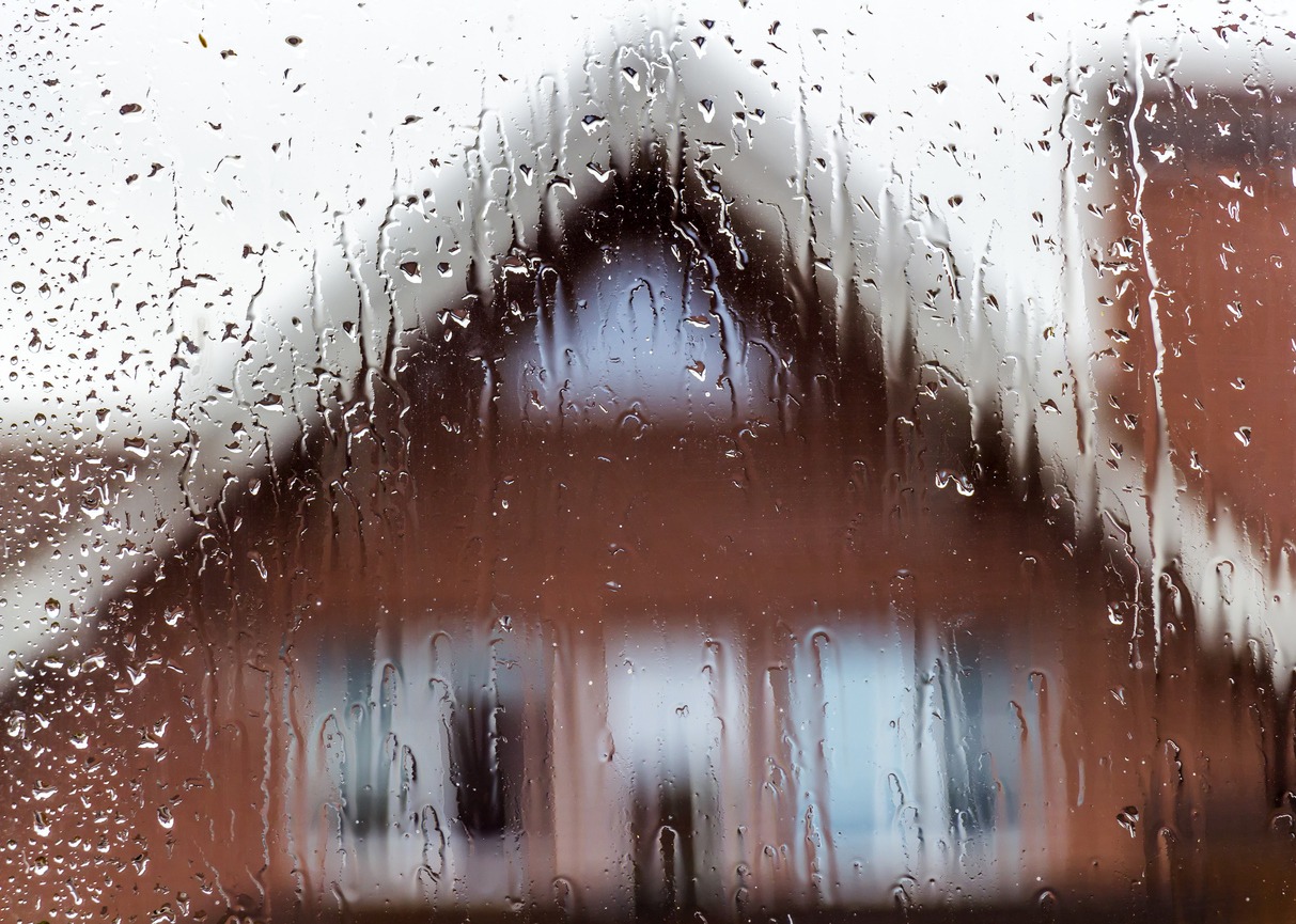 a rainy weather view of house