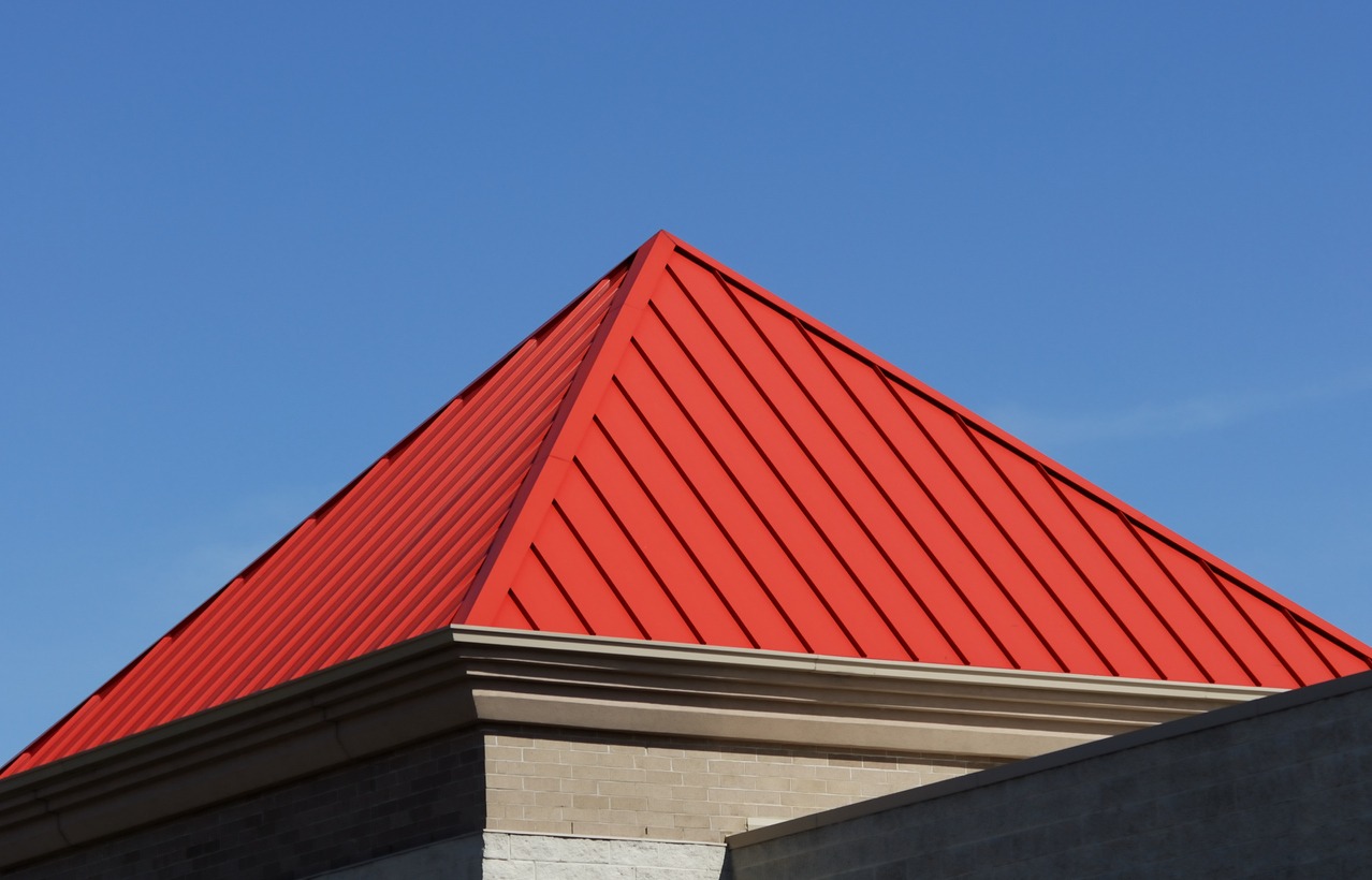 a red pyramid roof