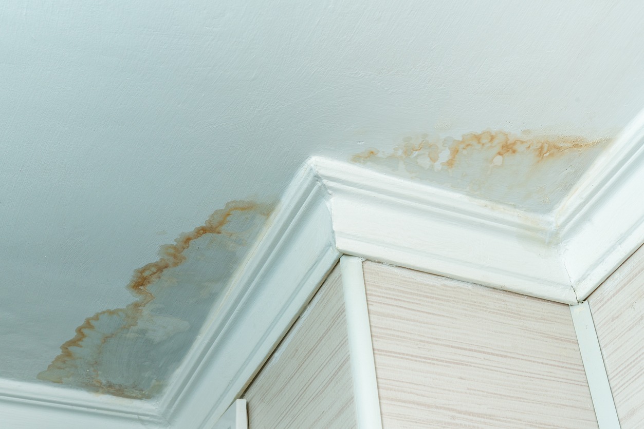 a water-damaged ceiling