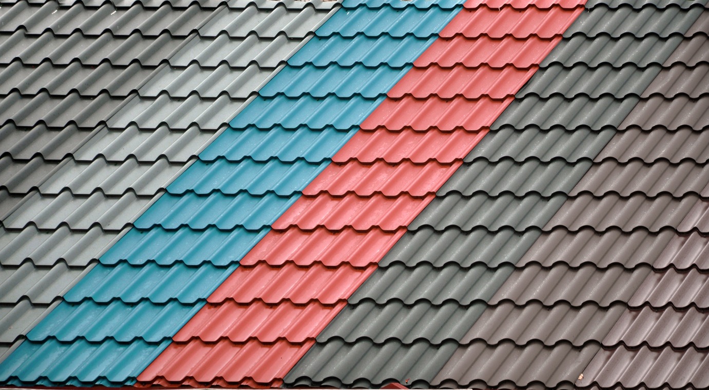 metal roof tiles in different colors
