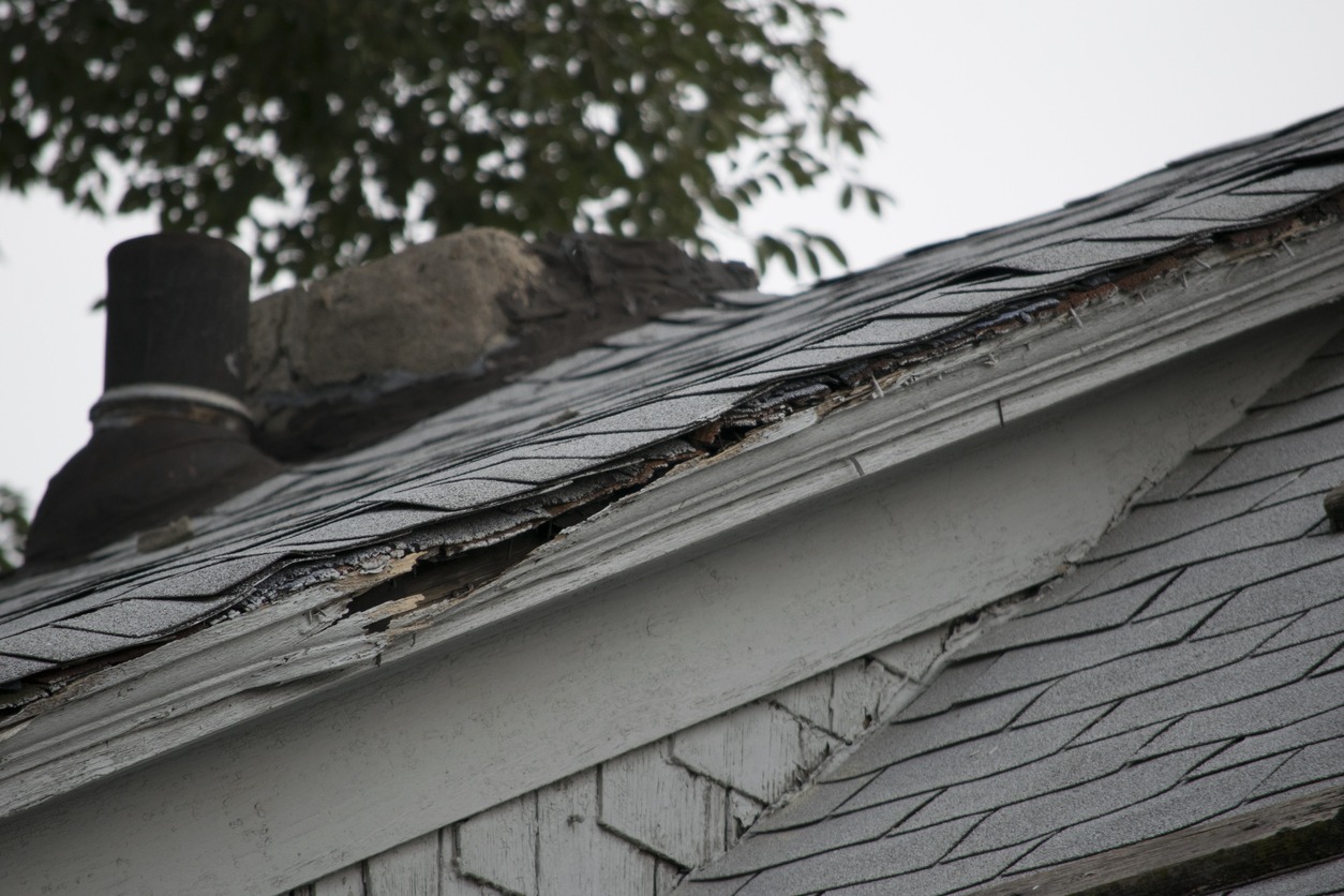 old and damaged roof