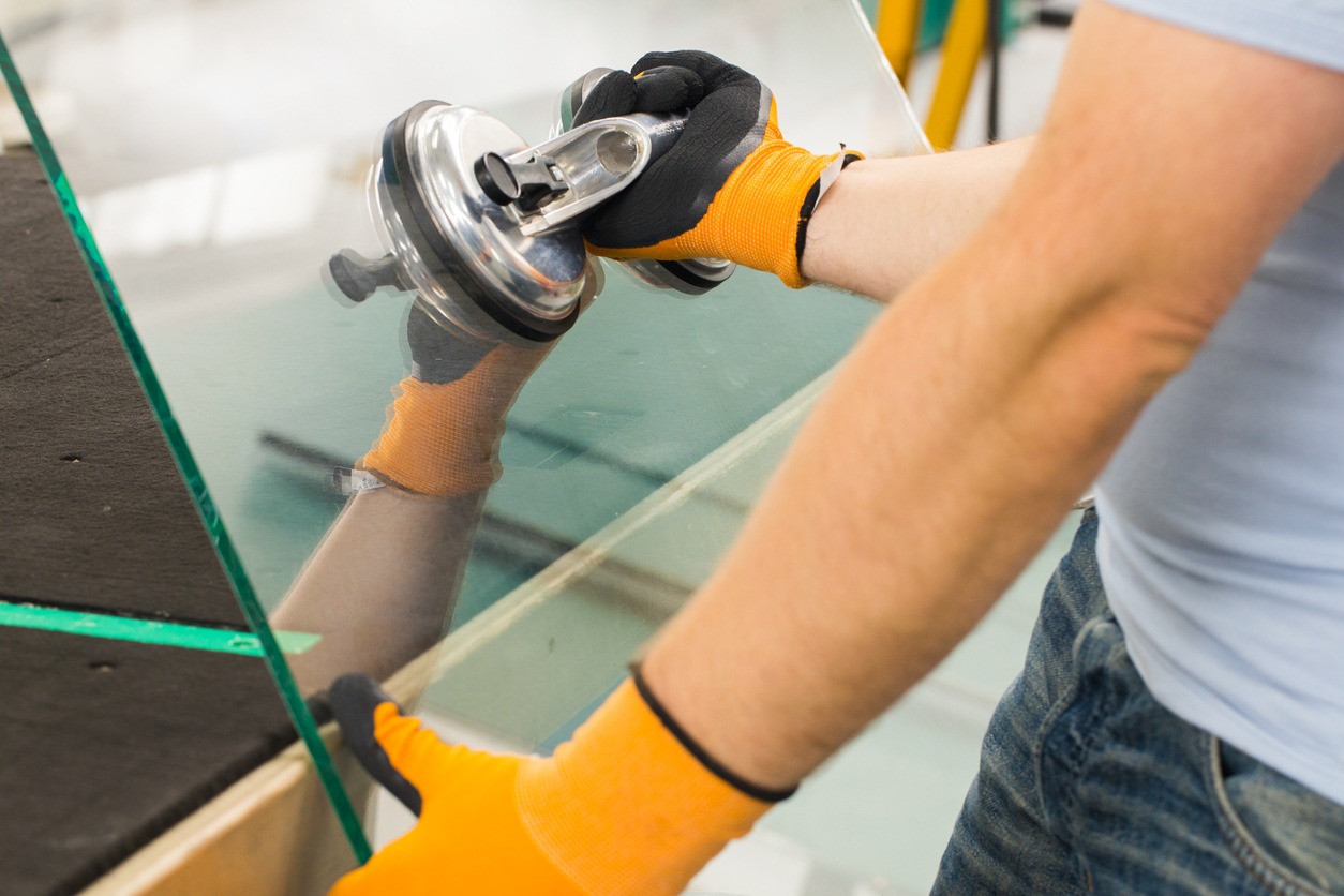 Glass – Material, Glazier, Window, Installing, Industry, Replacement, Service, Service Occupation, Protective Glove, Repairing, House, Occupation, Building Contractor, Construction Industry, Picking Up