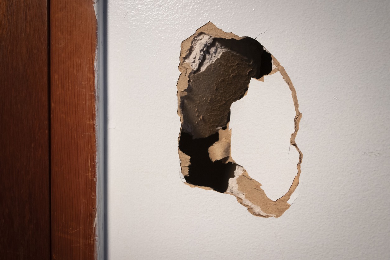 a big hole in drywall