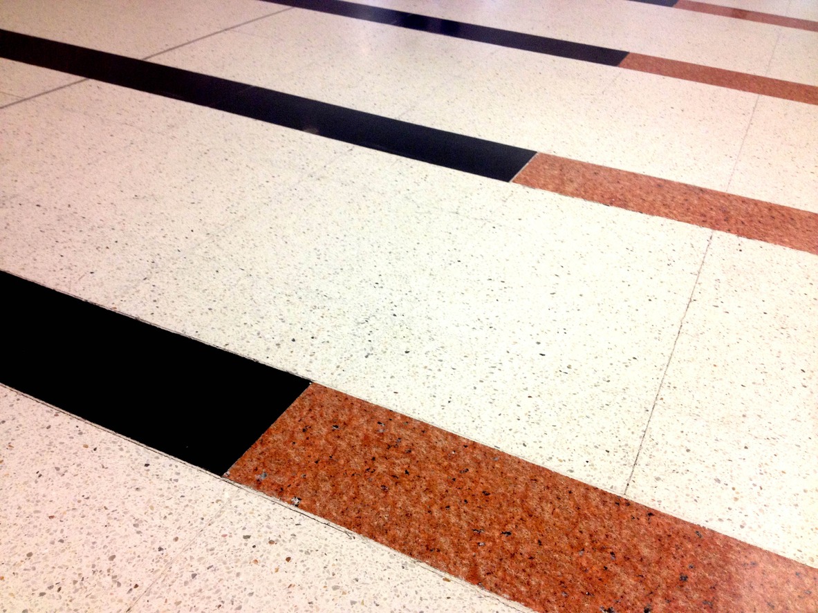 striped terrazzo floor