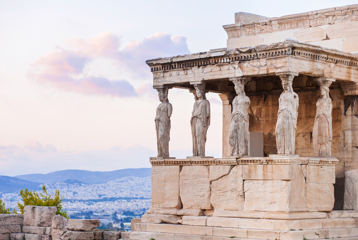 the Erechtheion in Acropolis of Athens, Greece