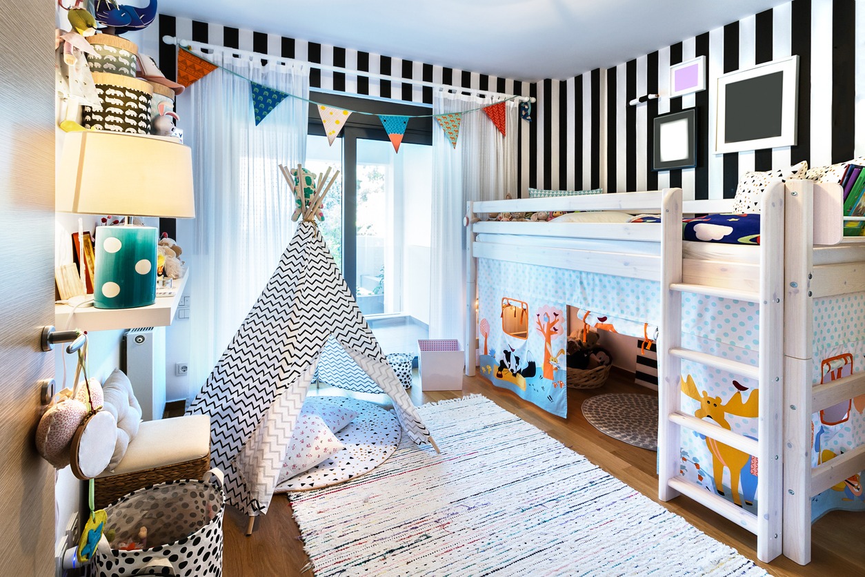 child, bedroom, childhood, bunkbed, multi-colored, playroom, furniture, home décor, playroom, furniture, home décor, toy, design, fashion, desk, tent, girls, indoors, outer space, blue