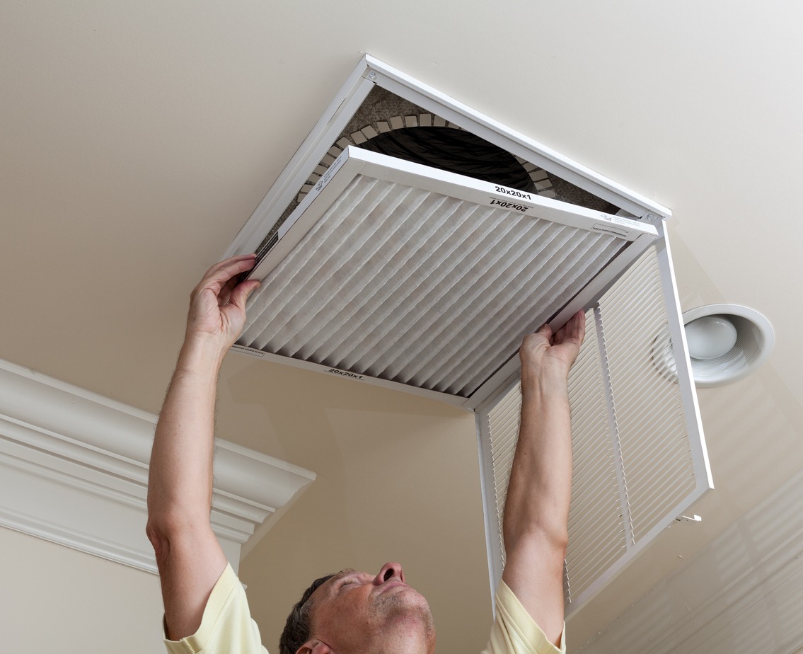 air conditioning filter in ceiling