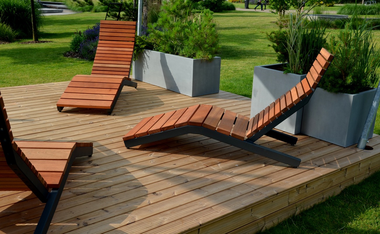 wooden deck chairs made of tropical wood