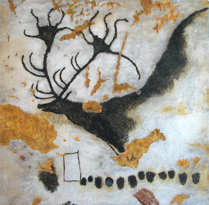 charcoal and ochre cave painting